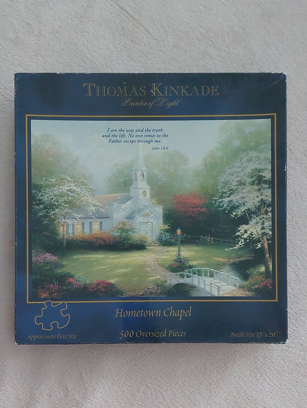 Thomas Kinkaid "HOMETOWN CHAPEL" 500 Oversized Pieces Jigsaw Puzzle NIB